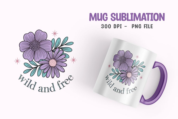 Flower mug sublimation png