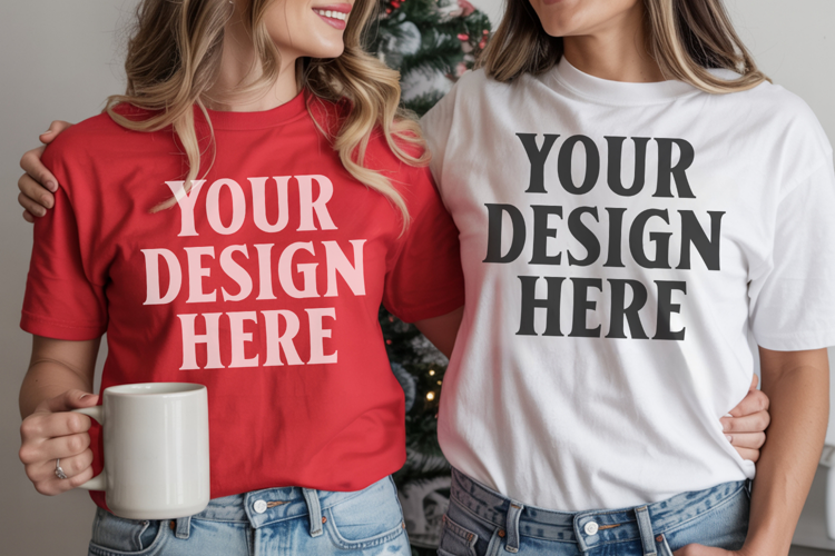 Bella Canvas 3001 Christmas Couple Mockup ,3001 Couple Mock