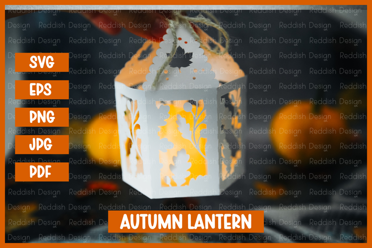 Autumn lantern SVG I Fall candle Paper cut SVG