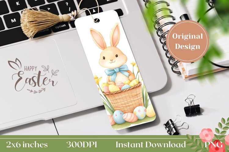 Cartoon Easter Bunny Bookmark, Printable Bookmark Easter