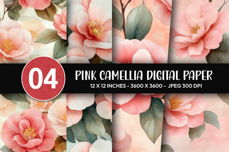 Pink Camellia Digital Paper