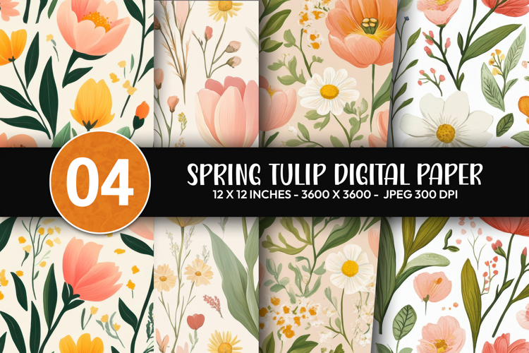 Spring Tulip Digital Paper