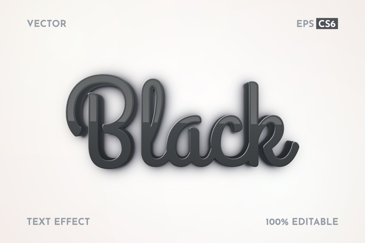 Stylish Black Editable Text Effect, Graphic Style