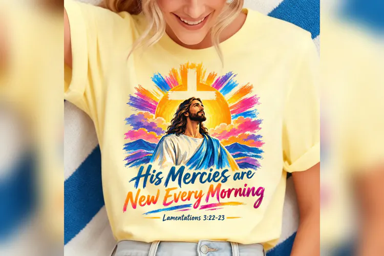 His Mercies Jesus PNG Design, his mercies png, jesus png