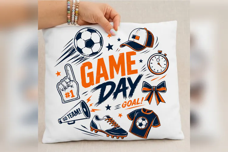Game Day Soccer PNG, Soccer Ball Sublimation, Go Team Sports