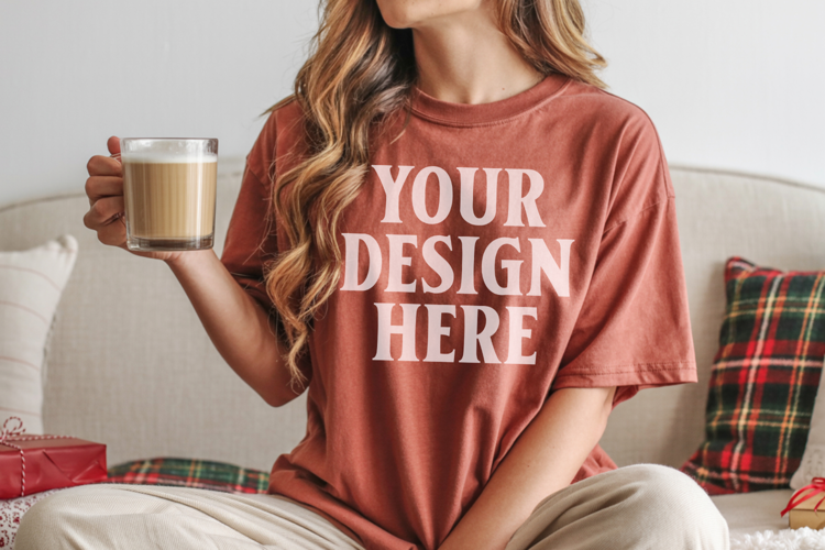 Brick Christmas Comfort Colors 1717 T-shirt Mockup