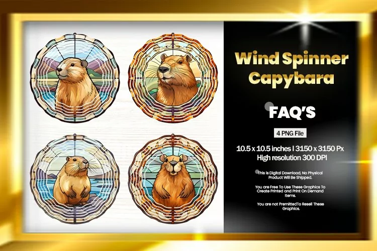 Capybara Wind Spinner Sublimation - 04 Variations