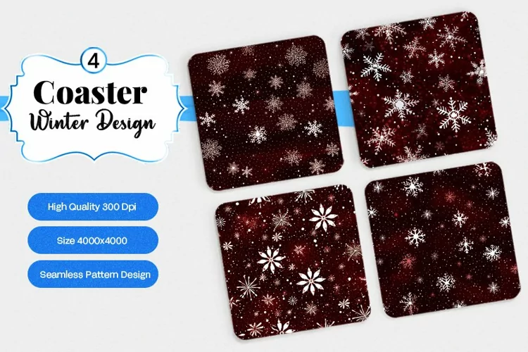 Square Coaster winter snow Sublimation