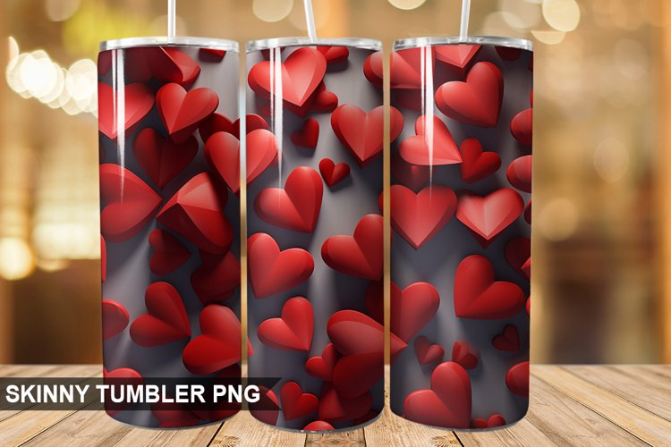 3D Valentines Day Tumbler Design