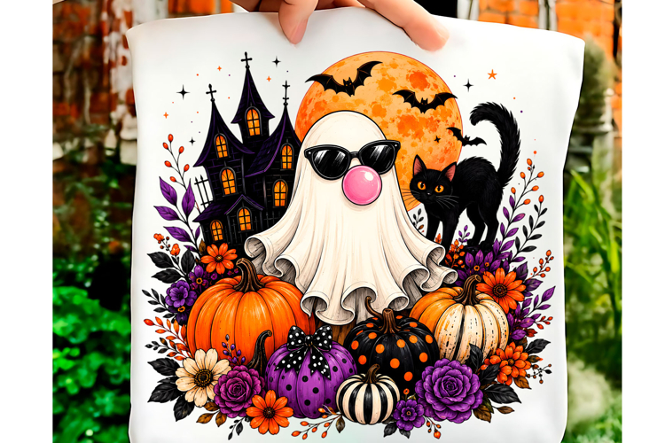 Ghost Halloween PNG T Shirt Design