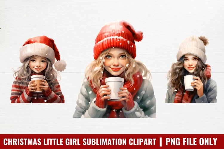 Christmas Little Girl Clipart Sublimation