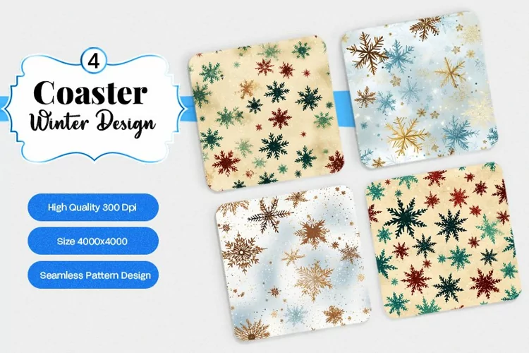 Square Coaster winter snow Sublimation