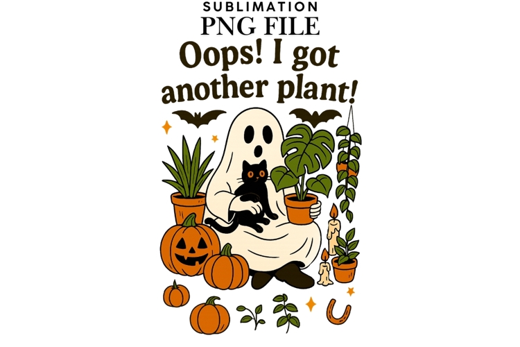 Ghosts plants png design for T-shirts