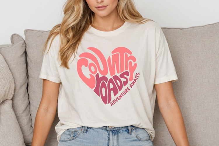 Country roads Adventure awaits Heart Shape SVG Cut File