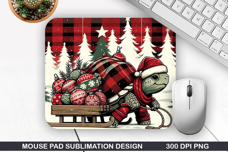 Turtle Mouse Pad Sublimation, Christmas Mouse Pad PNG