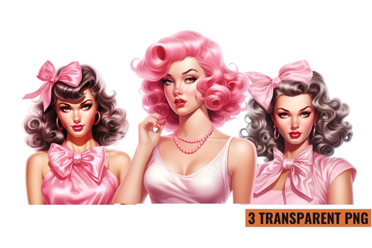 Watercolor Vintage Pin Up Christmas Girl Clipart , PNG