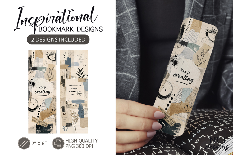 Motivational Bookmark Modern Abstract collage neutral