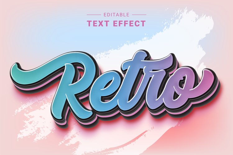 Editable Text Effect for Illustrator. Vector Graphic styles
