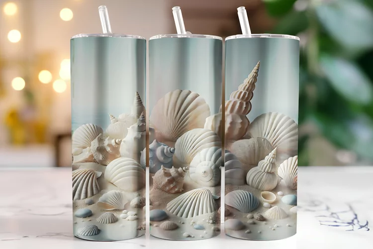 Seashell Tumbler Wrap | Sublimation | Tumblers