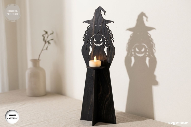Witch Candle Holder Laser Cut | Glowforge | SVG