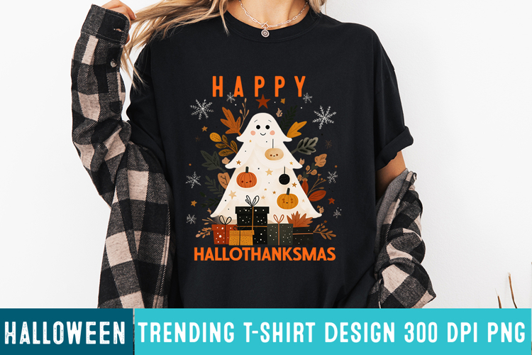 Happy Hallothanksmas Sublimation Design,Halloween png