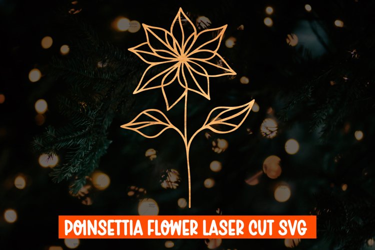 Poinsettia Flower Laser Cut, Christmas Flower Laser Cut