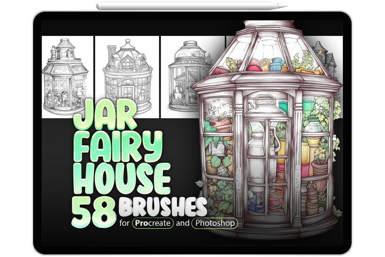 58 Procreate Jar Fairy House Stamp Brushes
