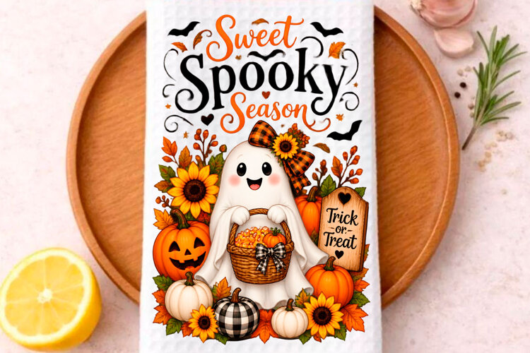 Halloween Kitchen Towel PNG, Funny Halloween PNG, example image 1