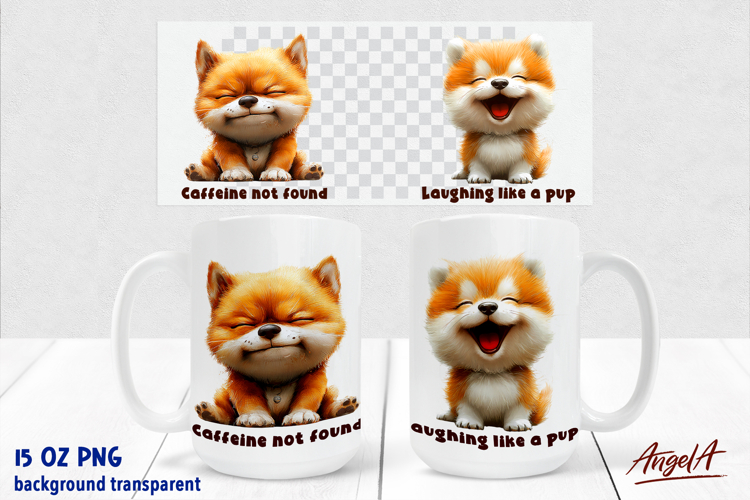 Coffee Dog Mug sublimation, Akita before after mug quote