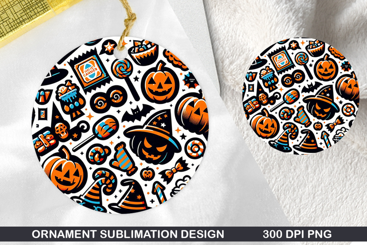 Halloween Stained Glass Ornament PNG, Digital Download File