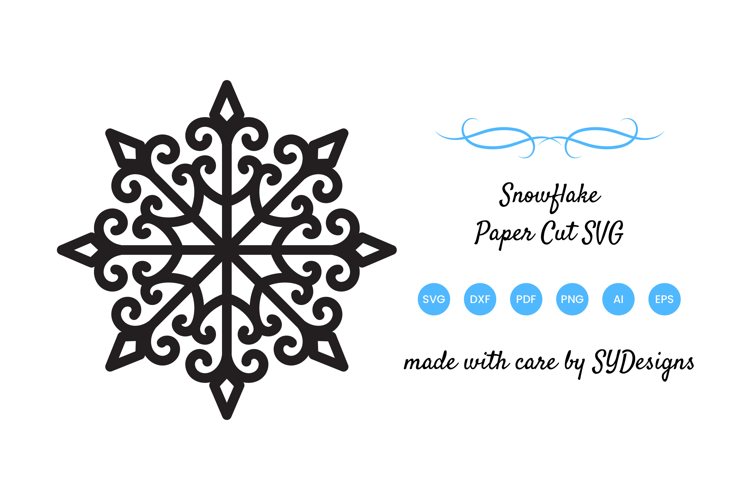 Snowflake Paper Cut SVG - Christmas Decoration Papercut