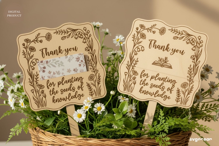 Teacher Gift Card Holder Laser Cut | Glowforge | SVG