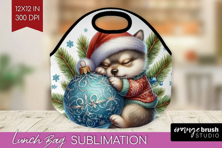 Christmas Animals Lunch Bag - Cute Christmas Lunch Bug PNG