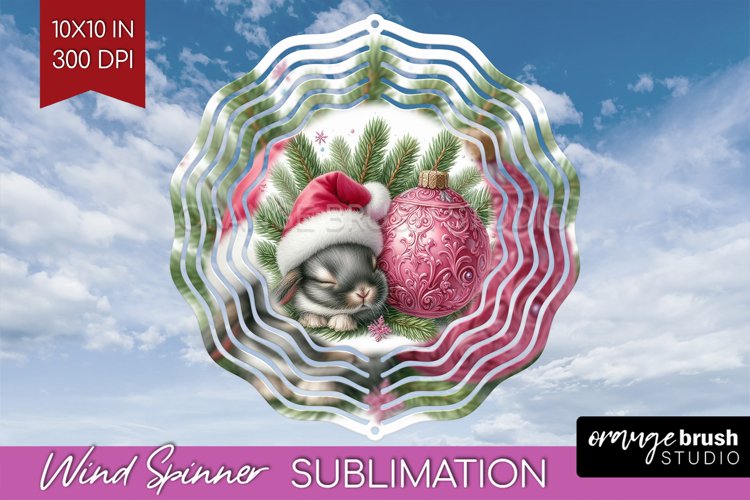 Christmas Animals Wind Spinner Sublimation PNG - Cute Round example image 1