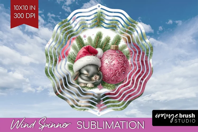 Christmas Animals Wind Spinner Sublimation PNG - Cute Round