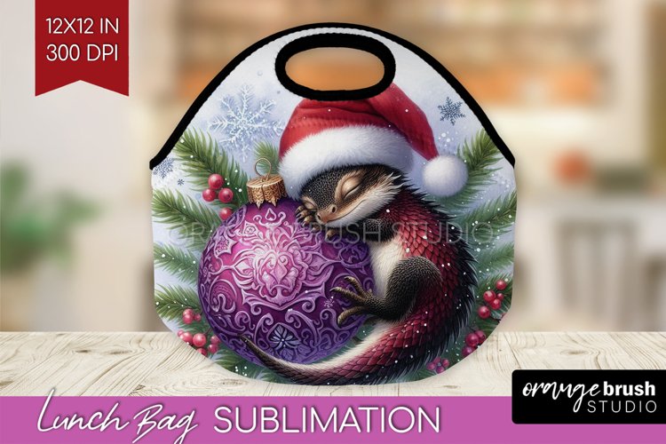 Christmas Animals Lunch Bag - Cute Christmas Lunch Bug PNG example image 1