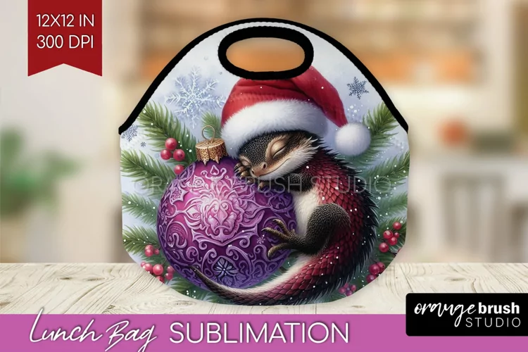 Christmas Animals Lunch Bag - Cute Christmas Lunch Bug PNG