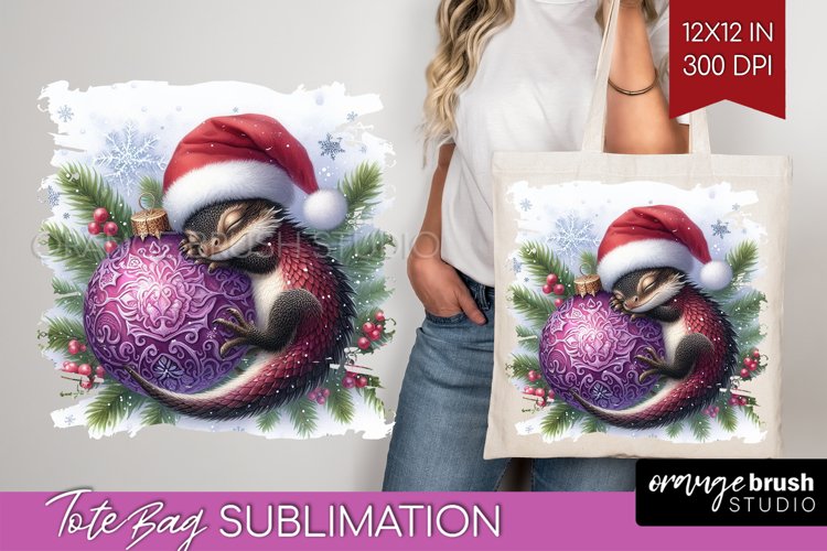 Christmas Animals Tote Bag - Cute Christmas Tote Bag PNG example image 1