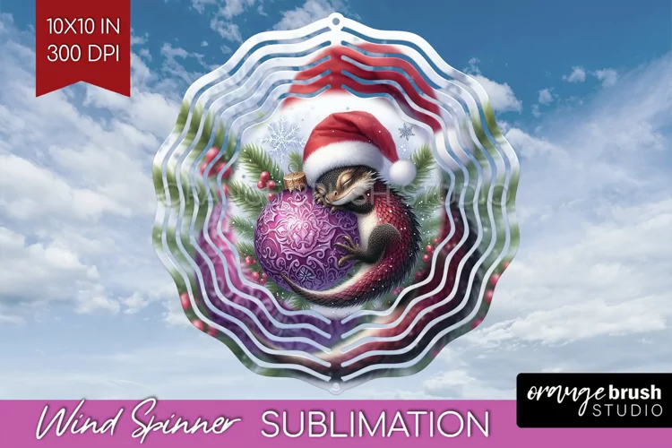 Christmas Animals Wind Spinner Sublimation PNG - Cute Round