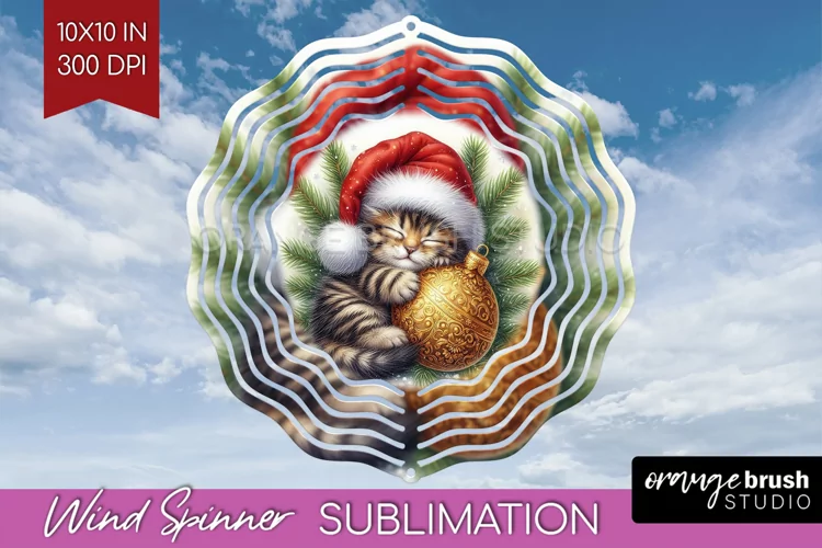 Christmas Animals Wind Spinner Sublimation PNG - Cute Round