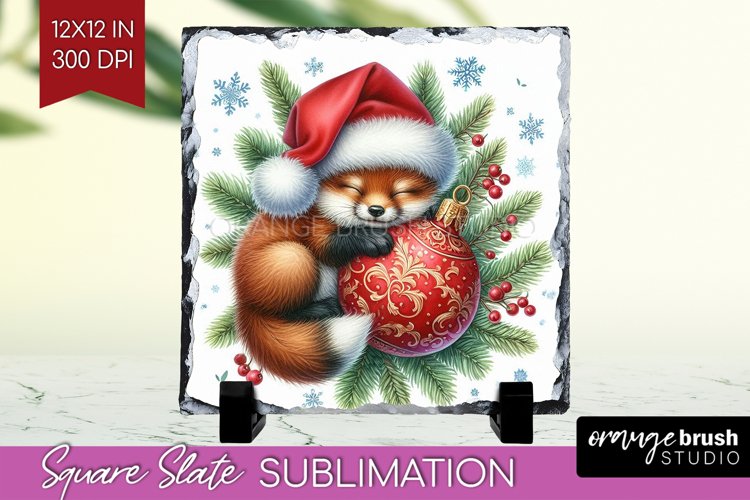Christmas Animals Slate PNG - Cute Christmas Square Slate