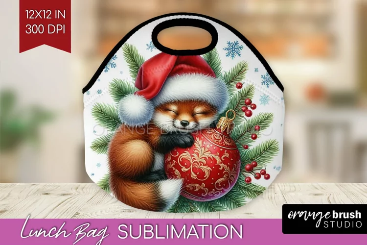 Christmas Animals Lunch Bag - Cute Christmas Lunch Bug PNG