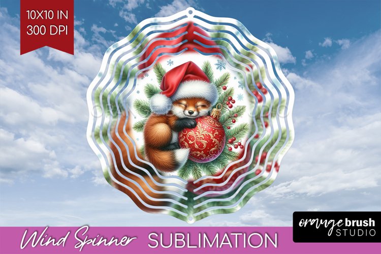Christmas Animals Wind Spinner Sublimation PNG - Cute Round example image 1