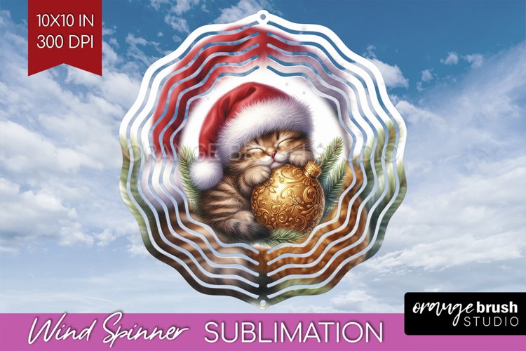 Christmas Animals Wind Spinner Sublimation PNG - Cute Round example image 1