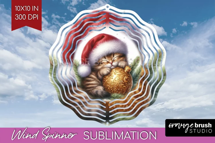 Christmas Animals Wind Spinner Sublimation PNG - Cute Round