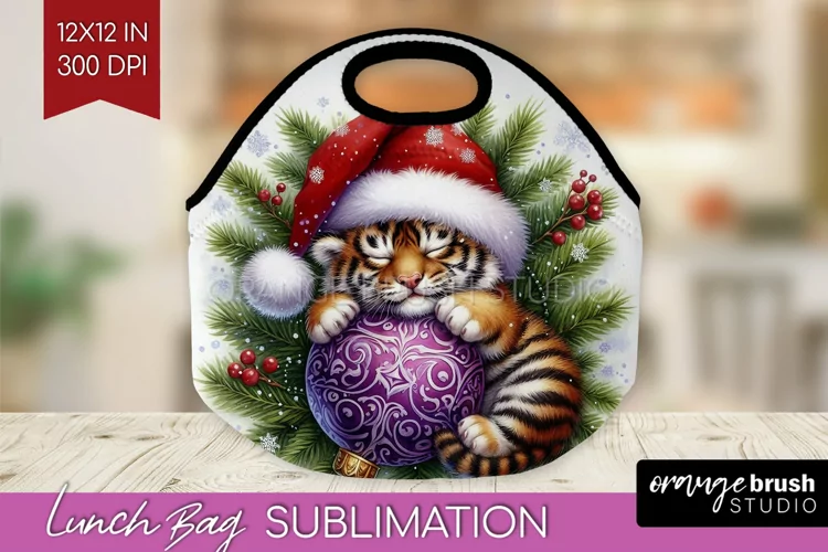 Christmas Animals Lunch Bag - Cute Christmas Lunch Bug PNG