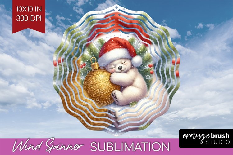 Christmas Animals Wind Spinner Sublimation PNG - Cute Round example image 1