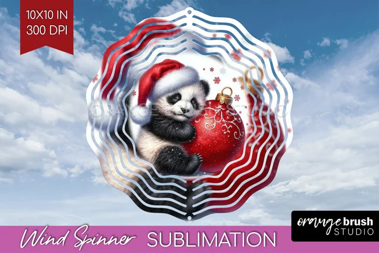 Christmas Animals Wind Spinner Sublimation PNG - Cute Round
