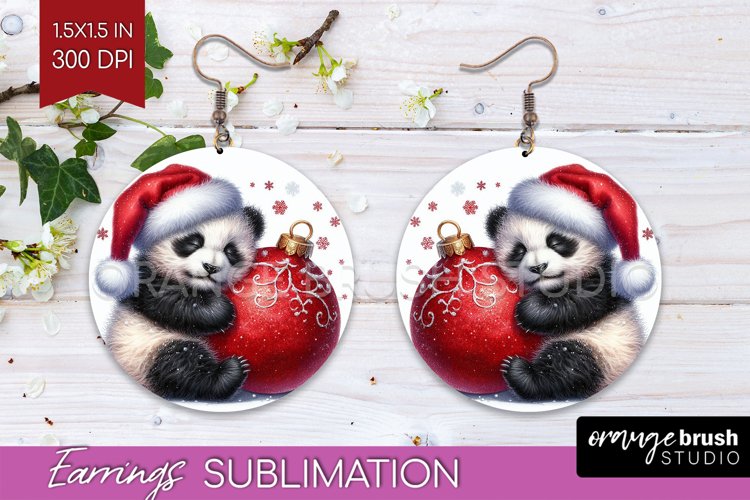 Christmas Animals Round Earrings - Cute Christmas PNG
