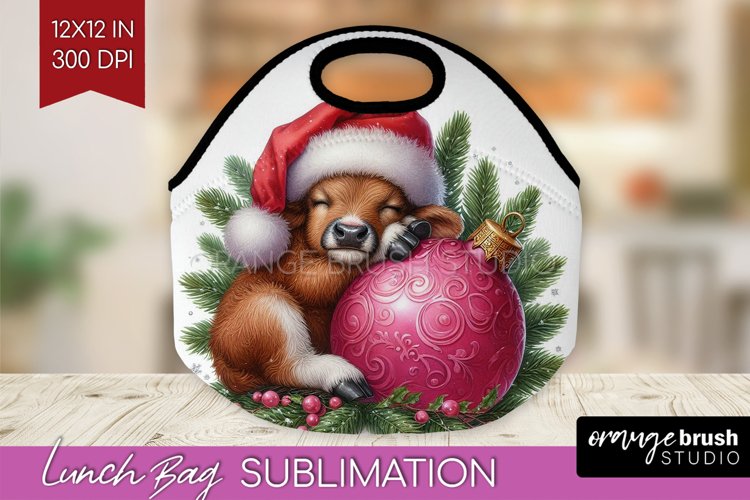 Christmas Animals Lunch Bag - Cute Christmas Lunch Bug PNG example image 1
